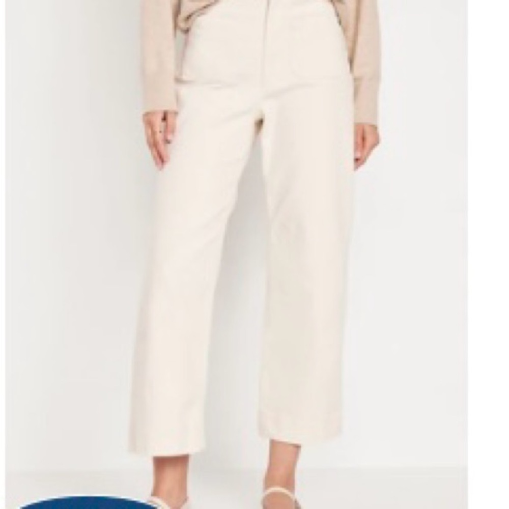 Stylish Cream Wide-Leg Pants